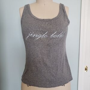 Heather Gray Embroidered Tank Top, M